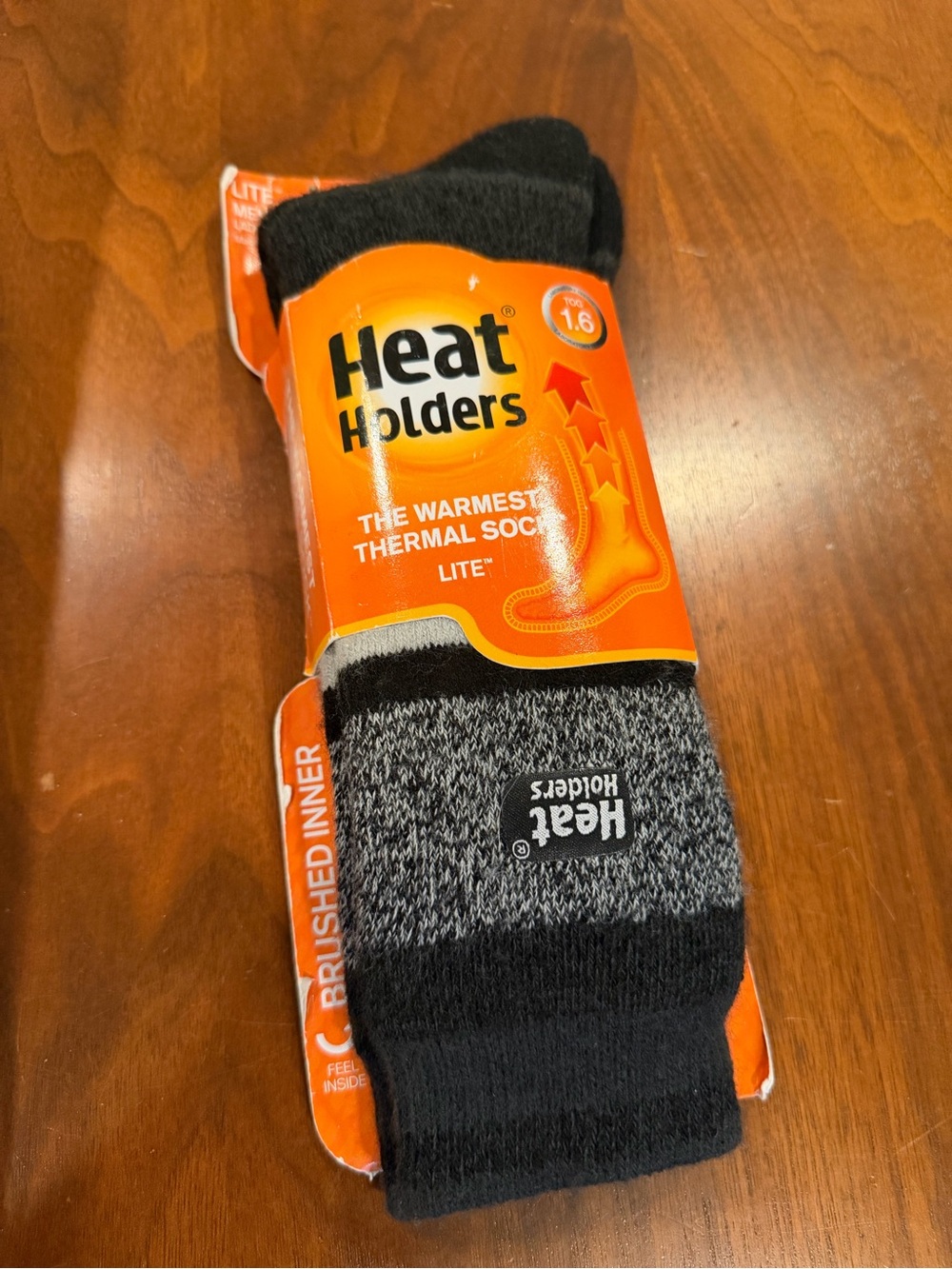 Heat Holders Men’s Thermal Athletic Socks - Black & Gray